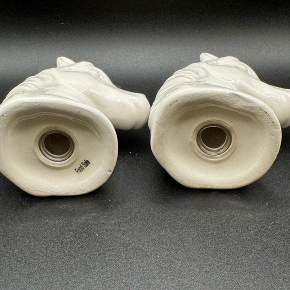 Unicorn Salt and Pepper Shakers Magical Fantasy White Gold Ceramic 3.25” - Picture 6 of 8